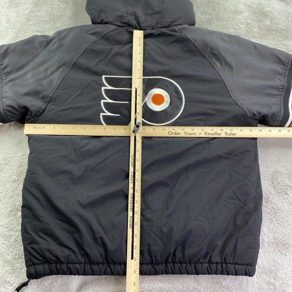 VTG Philadelphia Flyers Jacket Mens XL Black Starter 90s NHL Sports Puffer Coat - Picture 3 of 16